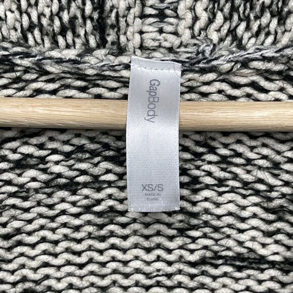 GapBody Womens XS/S Black & White Open Front Knit Cardigan - Picture 2 of 5